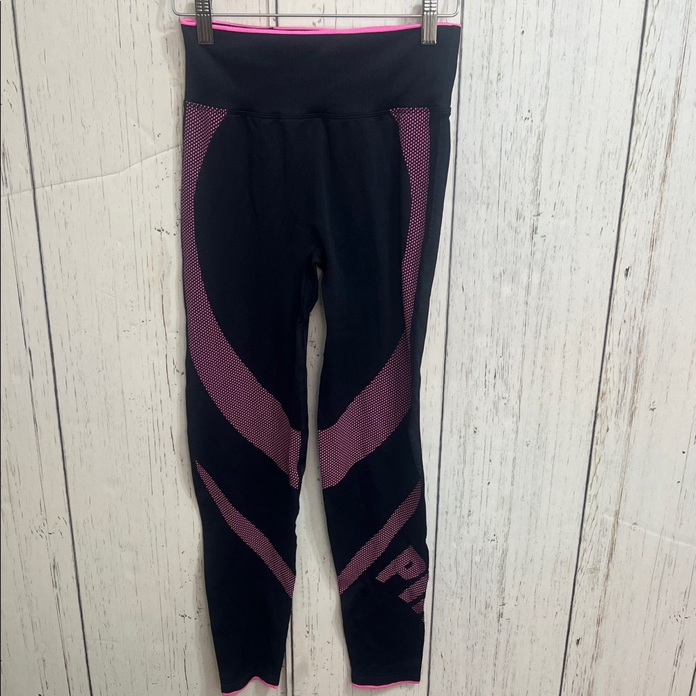 PINK Victoria's Secret Black and Pink Leggings